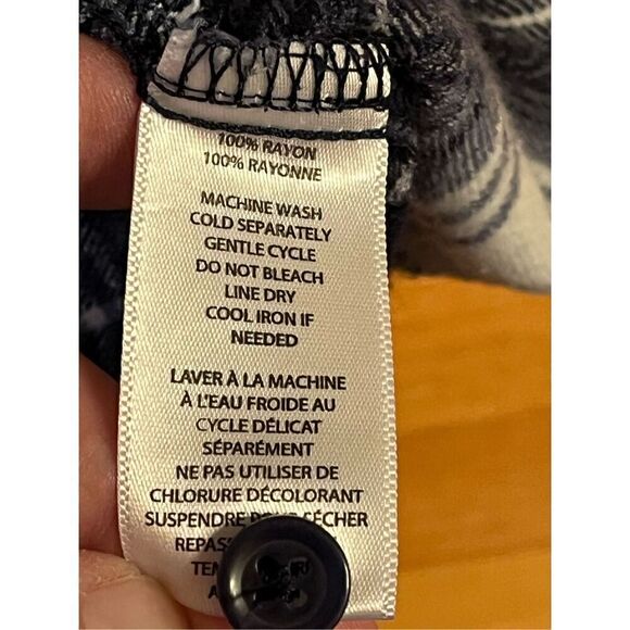 BeachLunchLounge Womens Button Front Shirt Plaid Short Sleeve Large (3440) - Picture 3 of 4